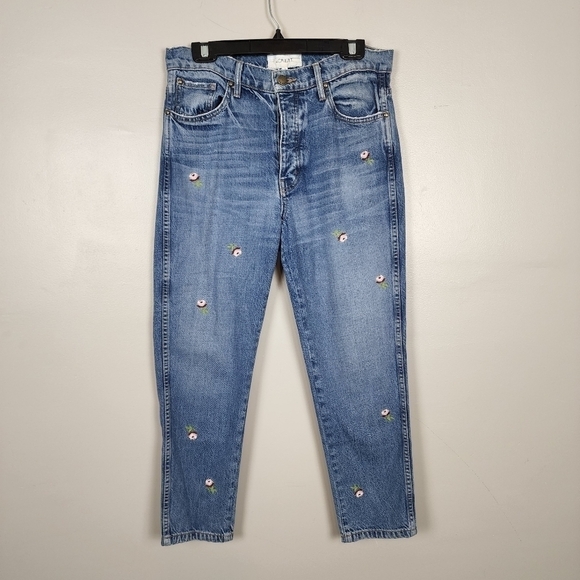 THE GREAT. the rigid fellow floral embroidered jeans, size 24, nwot - Picture 2 of 7